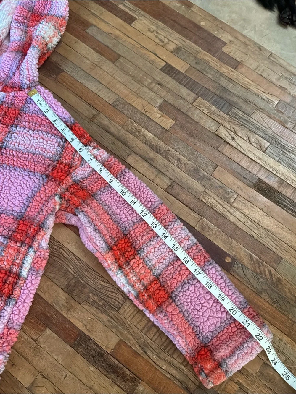 Fleece-like’Flannel Hooded Jacket - Pink & Orange Plaid
